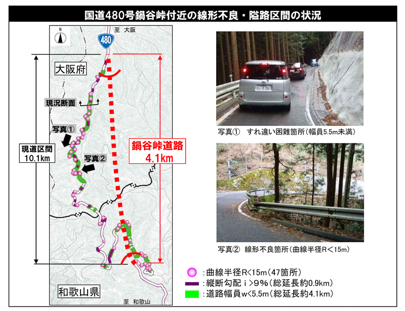 国交省、線形不良＆すれ違い困難区間をトンネルでバイパスする国道480  