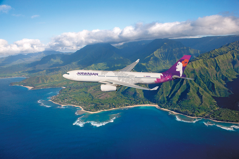 税不要特価 ハワイ購入 新品!HAWAIIAN AIRLINES ハワイアンエアラインズ ハワイアン航空 ロゴ＆プアラニ キーホルダー♪ビーサン型