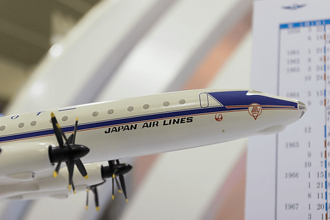 Jal 東京 モスクワ線開設50周年を記念し アエロフロート ロシア航空とともに成田空港で記念セレモニー Jalロゴ入りのtu 114型機のモデルプレーンも展示 トラベル Watch