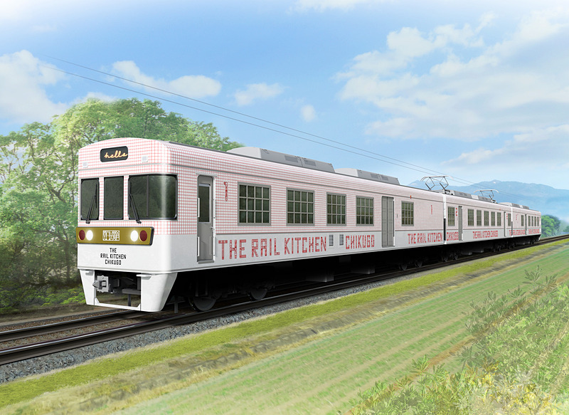 西鉄 観光列車 The Rail Kitchen Chikugo の編成 デザインを発表 19年春運行 オープンキッチンを備える3両編成 トラベル Watch