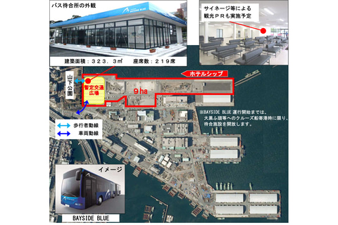 横浜市 山下ふ頭の バス待合所 を1月日供用開始 動くガンダム や ホテルシップ を控えて利便性向上 トラベル Watch