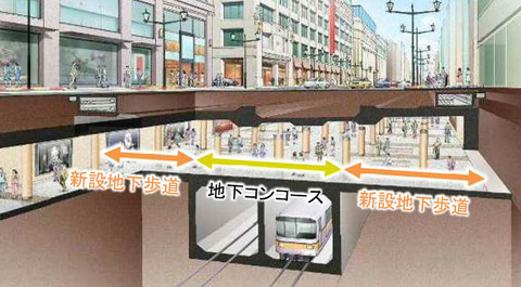 国道4号 日本橋地下歩道 が拡幅 コレド室町テラス 日本橋三越の約450m トラベル Watch