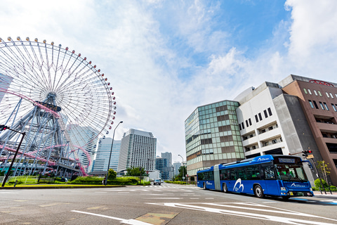 横浜市 連節バス Bayside Blue ベイサイド ブルー 運行開始記念式典 トラベル Watch