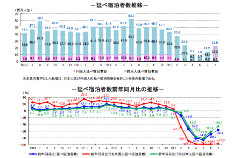 6月 7月の国内宿泊者数 前年割れが続くも徐々に回復基調に トラベル Watch