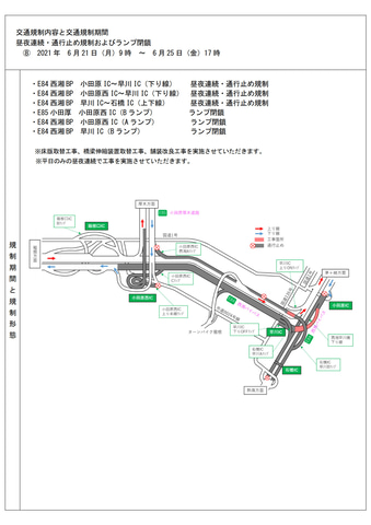 西湘バイパス 小田原 石橋 小田原西icで4月 7月にリニューアル工事 Gw後は昼夜連続の通行止めも トラベル Watch