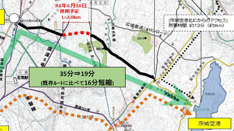 茨城県 茨城空港アクセス道路を6月16日全線開通 常磐道 石岡小美玉sic 空港間を約16分短縮 トラベル Watch