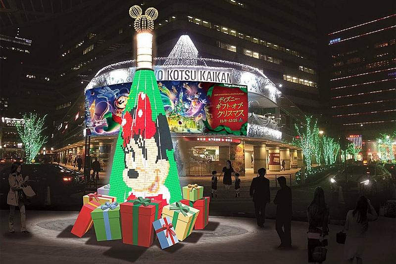 ディズニーのクリスマスツリーがjr有楽町駅前広場に登場 11月15日から12月25日まで設置 トラベル Watch