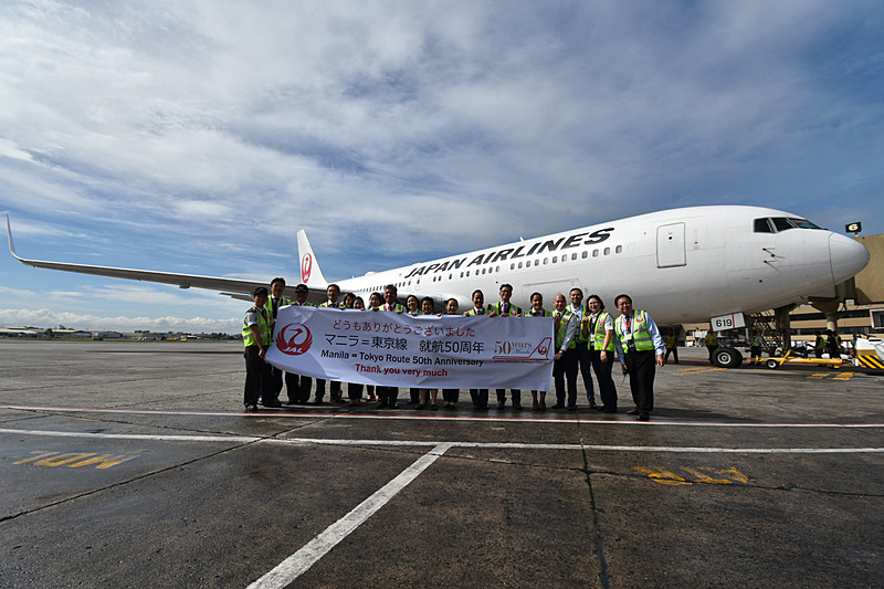 JAL、マニラ空港で東京～マニラ就航50周年セレモニー。訪日客が加速度