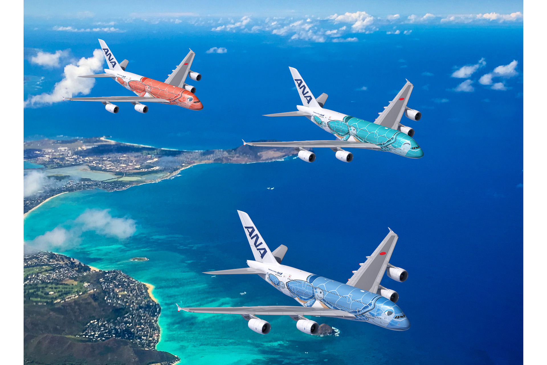 Ana エアバス A380型機 のデザイン3種など発表 座席数は5席 19年春にハワイ路線就航予定 トラベル Watch