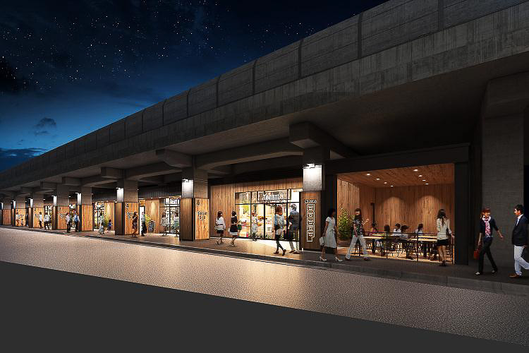 東横線・目黒線の新丸子駅と武蔵小杉駅間の高架下に飲食店が5軒オープン