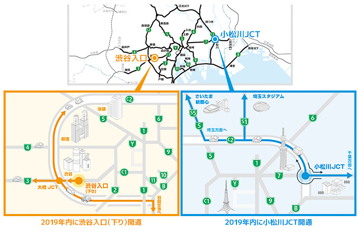 首都高 中央環状線と7号小松川線を結ぶ 小松川jct 3号渋谷線の 渋谷入口 下り の19年内開通を決定 9月日に小松川jctの建設現場で首都高講座 トラベル Watch