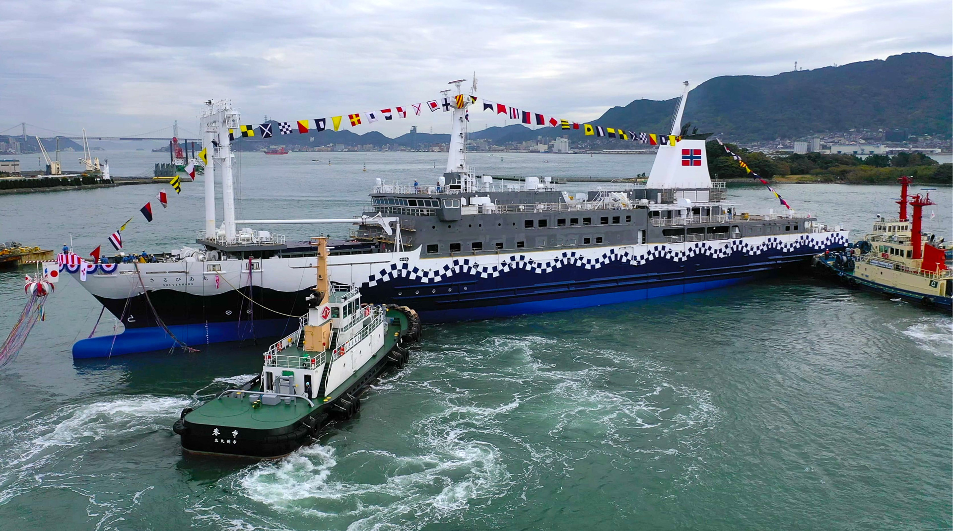 東海汽船の3代目「さるびあ丸」が三菱造船で進水式。2020年6月引き渡し