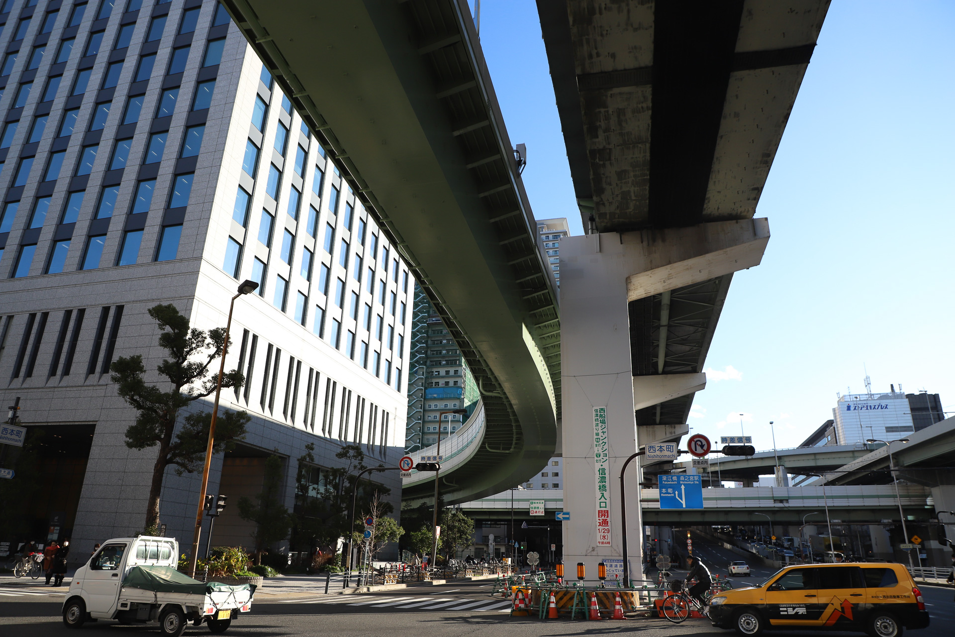 阪神高速、「西船場JCT信濃橋渡り線」公開。16号大阪港線東行きと1号