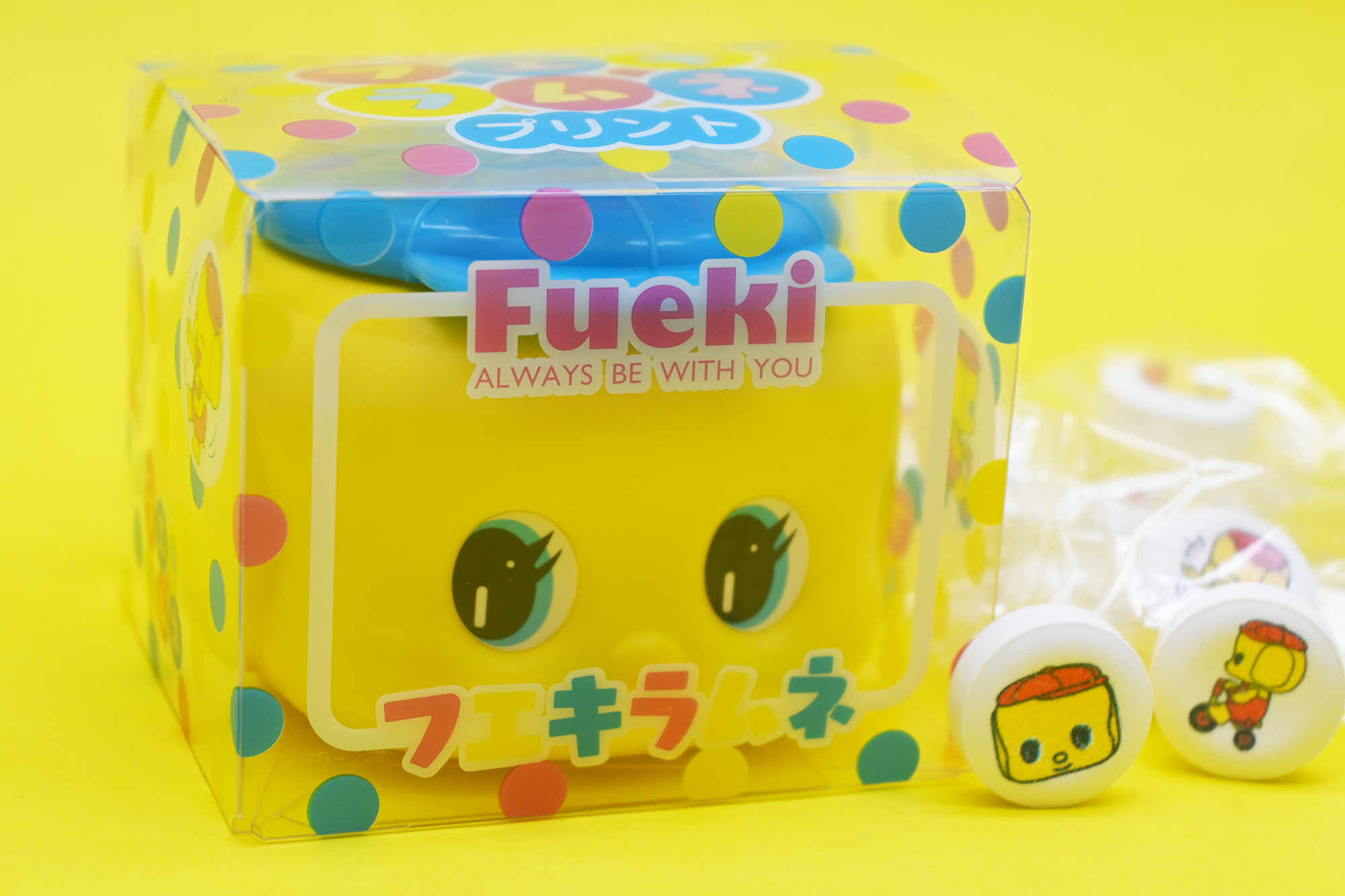 フエキくん容器の中に入った「フエキプリントラムネ」関西限定発売