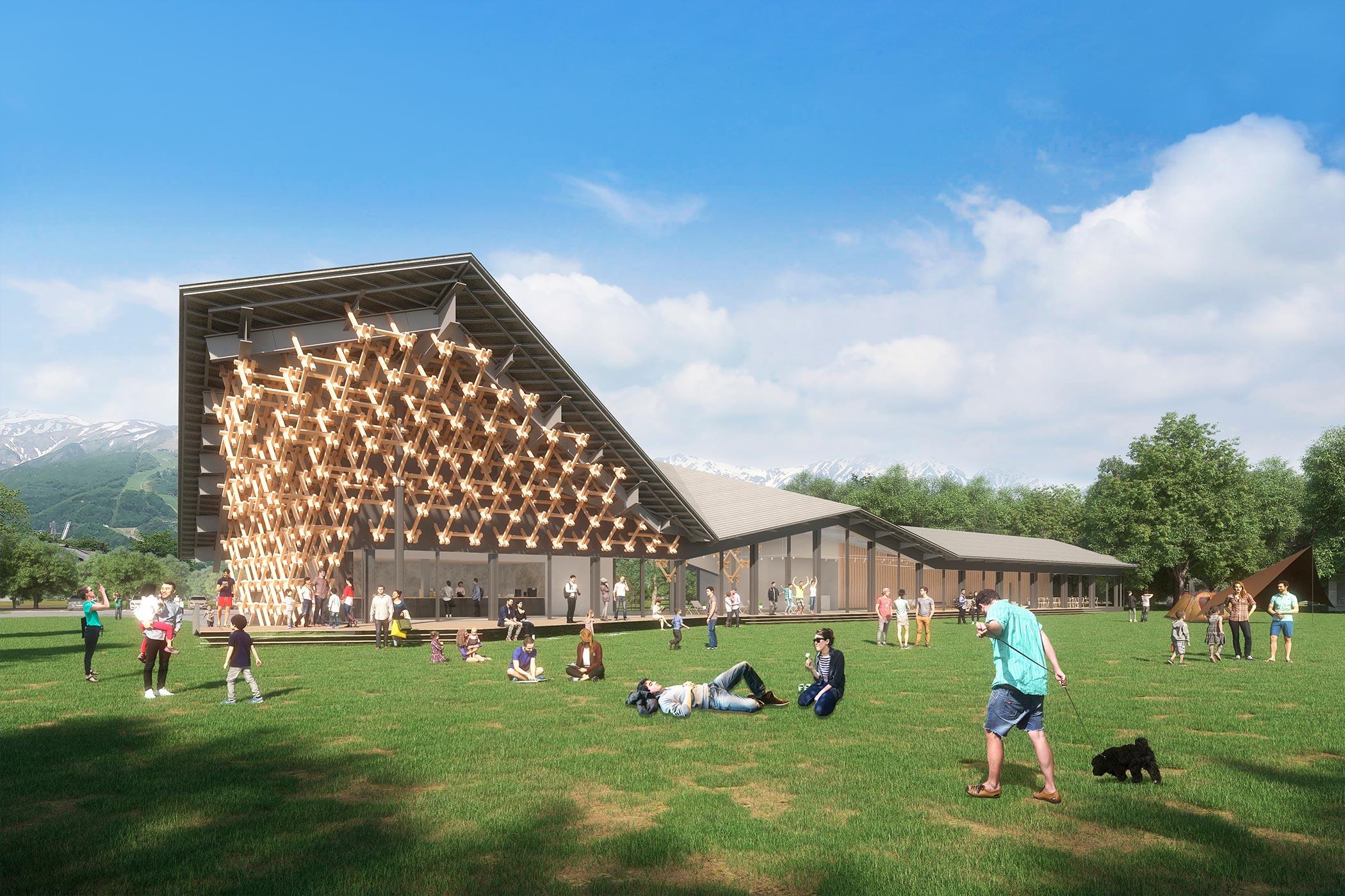 長野県白馬村に隈研吾氏設計の「Snow Peak LAND STATION HAKUBA」開業