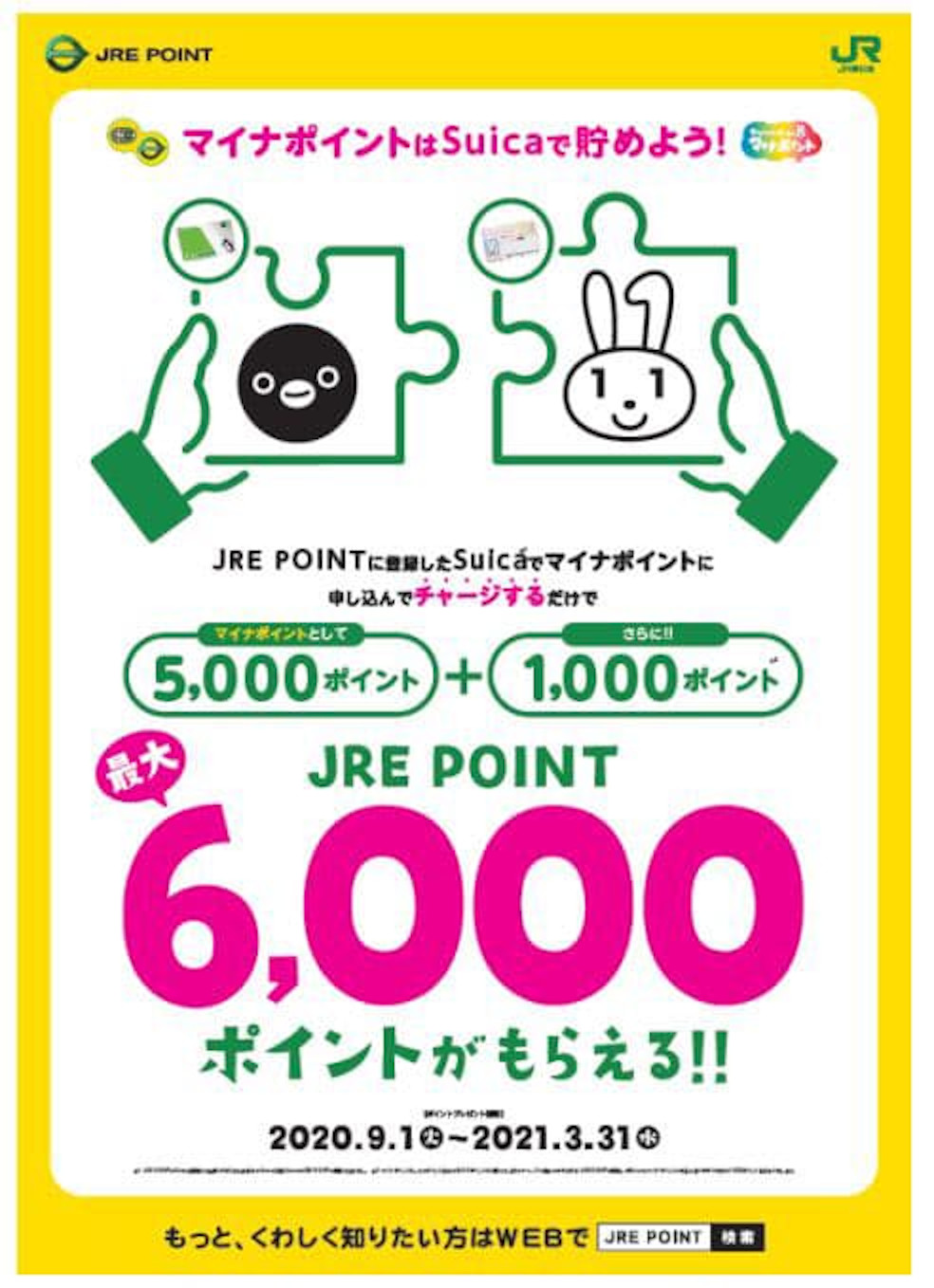 Jr東日本 マイナポイント をsuicaで貯めるとjre Pointを最大6000ポイントプレゼント ビューカードなら抽選でさらに00ポイント トラベル Watch