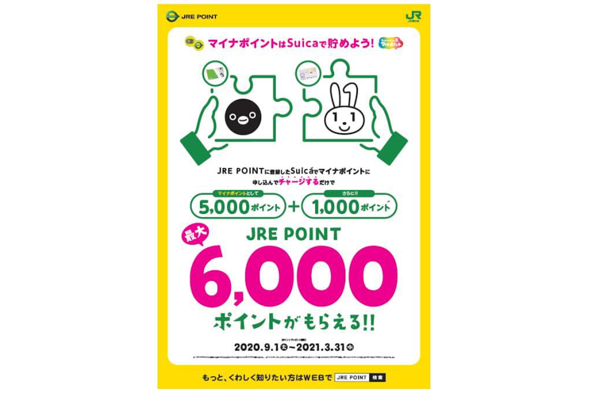 Jr東日本 マイナポイント をsuicaで貯めるとjre Pointを最大6000ポイントプレゼント ビューカードなら抽選でさらに00ポイント トラベル Watch