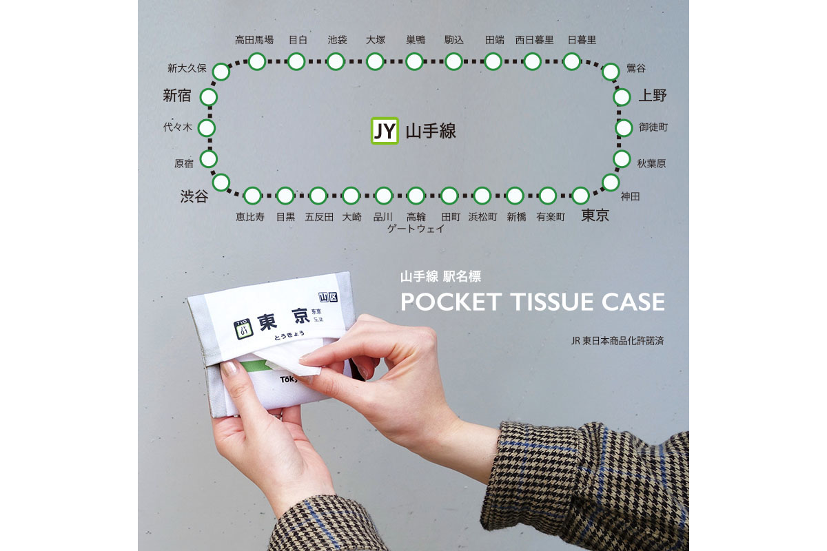 山手線の駅名標を再現したポケットティッシュケース 高輪ゲートウェイ駅 を含む全30種 トラベル Watch