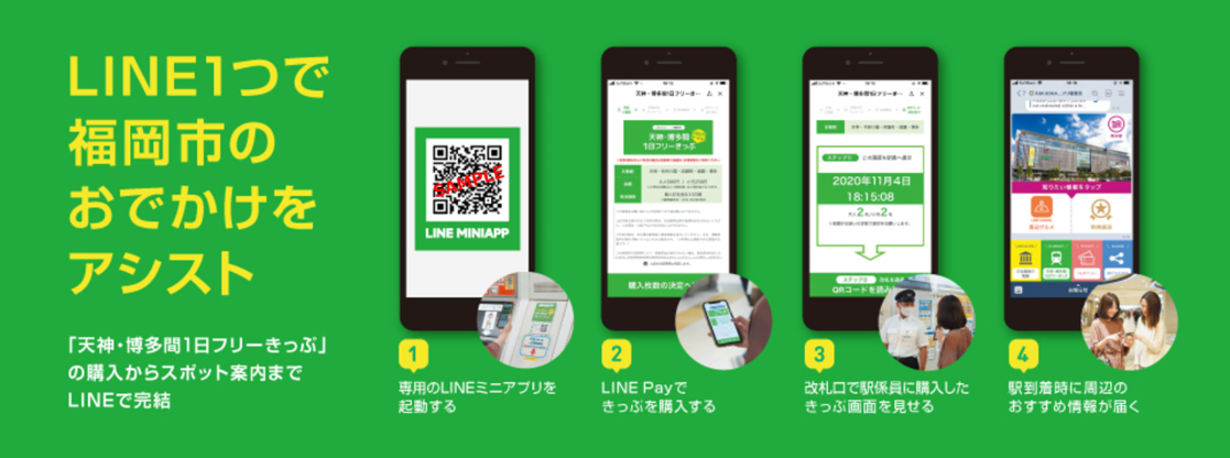 Lineアプリで福岡市地下鉄の1日フリーきっぷ購入と周辺案内を行なう実証実験 トラベル Watch