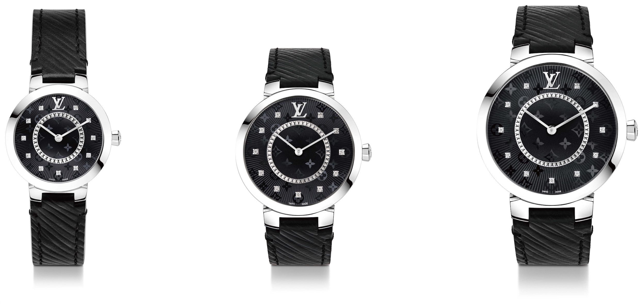 ルイ・ヴィトン、ブラックを基調とした腕時計「タンブール スリム