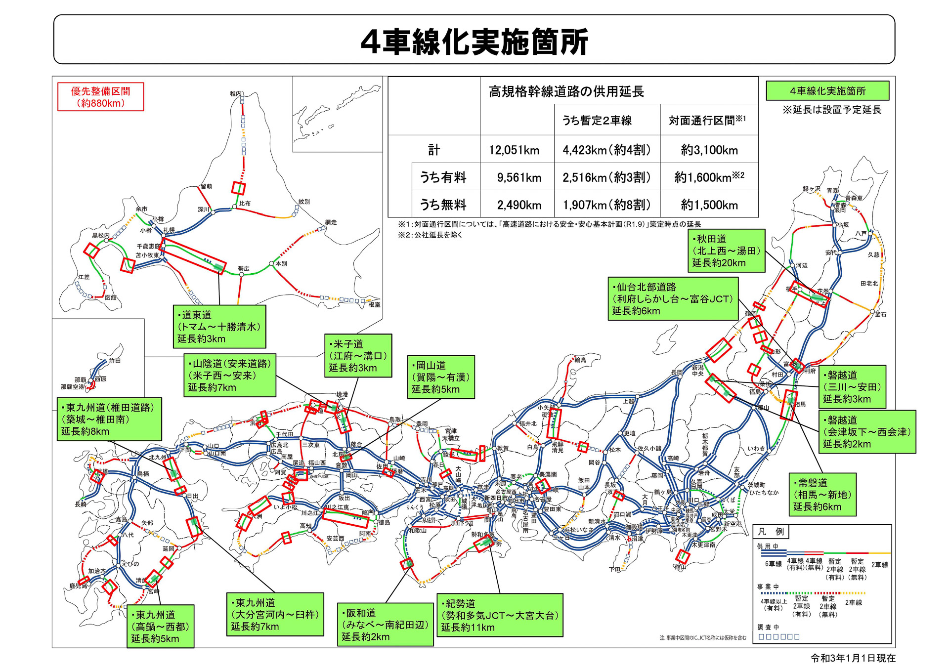 国交省 全国14か所の高速道路に4車線化の事業許可 減災 渋滞緩和を促進 トラベル Watch