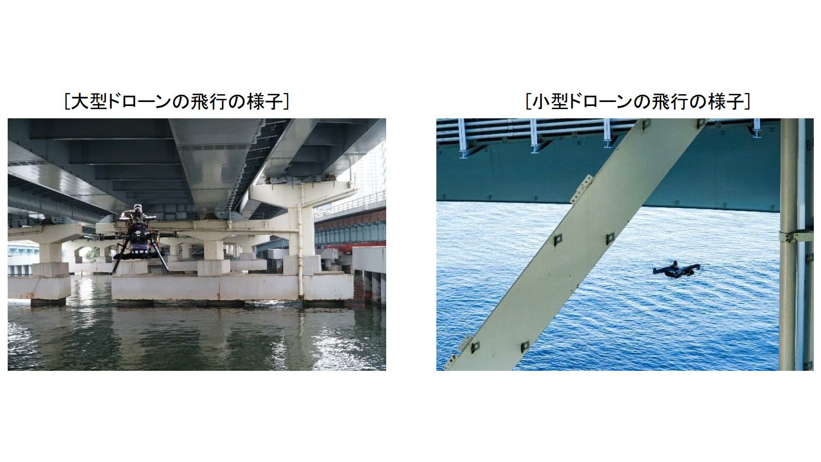 首都高とドコモ 大小2種類のドローンで橋梁点検手法を確立 足場を組めない水上橋梁の点検効率化 トラベル Watch