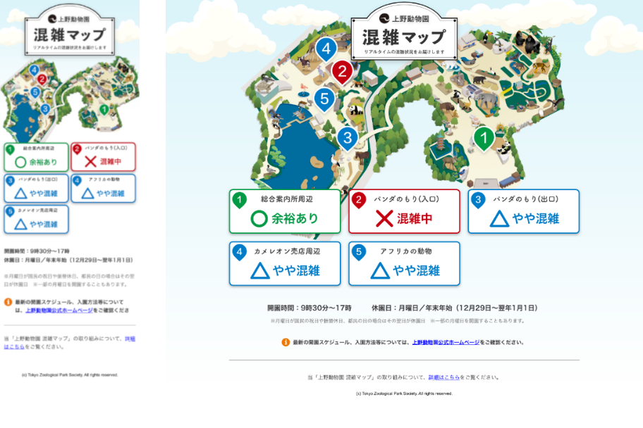 上野動物園で5gとaiカメラを使った混雑マップ Kddiと提供 トラベル Watch