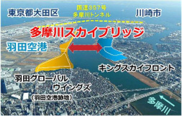 羽田空港 川崎を結ぶ新たな橋の名前は 多摩川スカイブリッジ に 年度内開通目指す羽田連絡道路 トラベル Watch