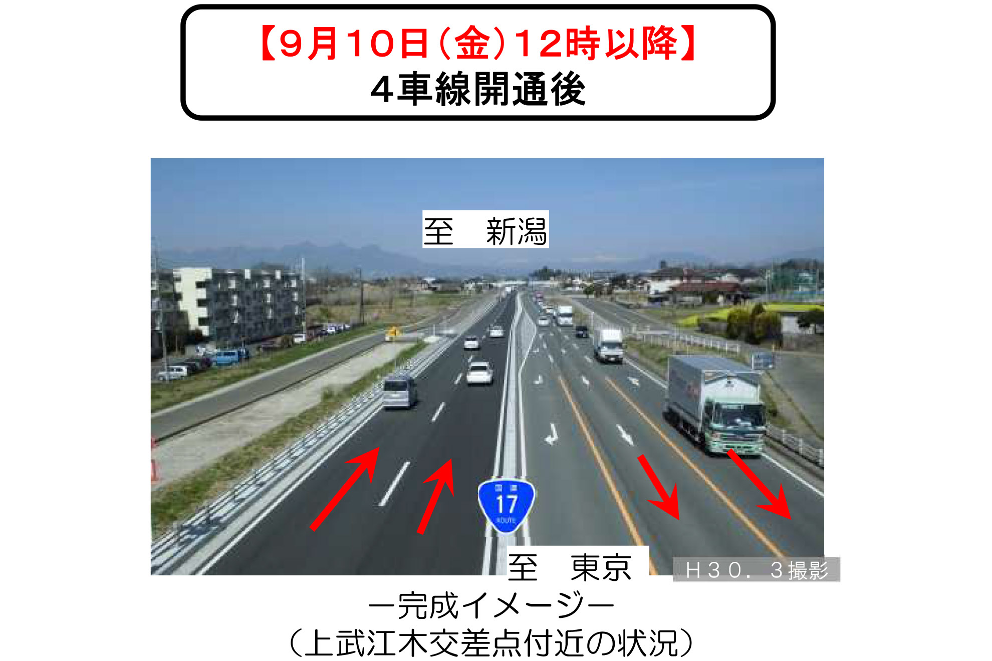 国道17号 上武道路 前橋市内の約2 6kmを9月10日に4車線化開通 トラベル Watch