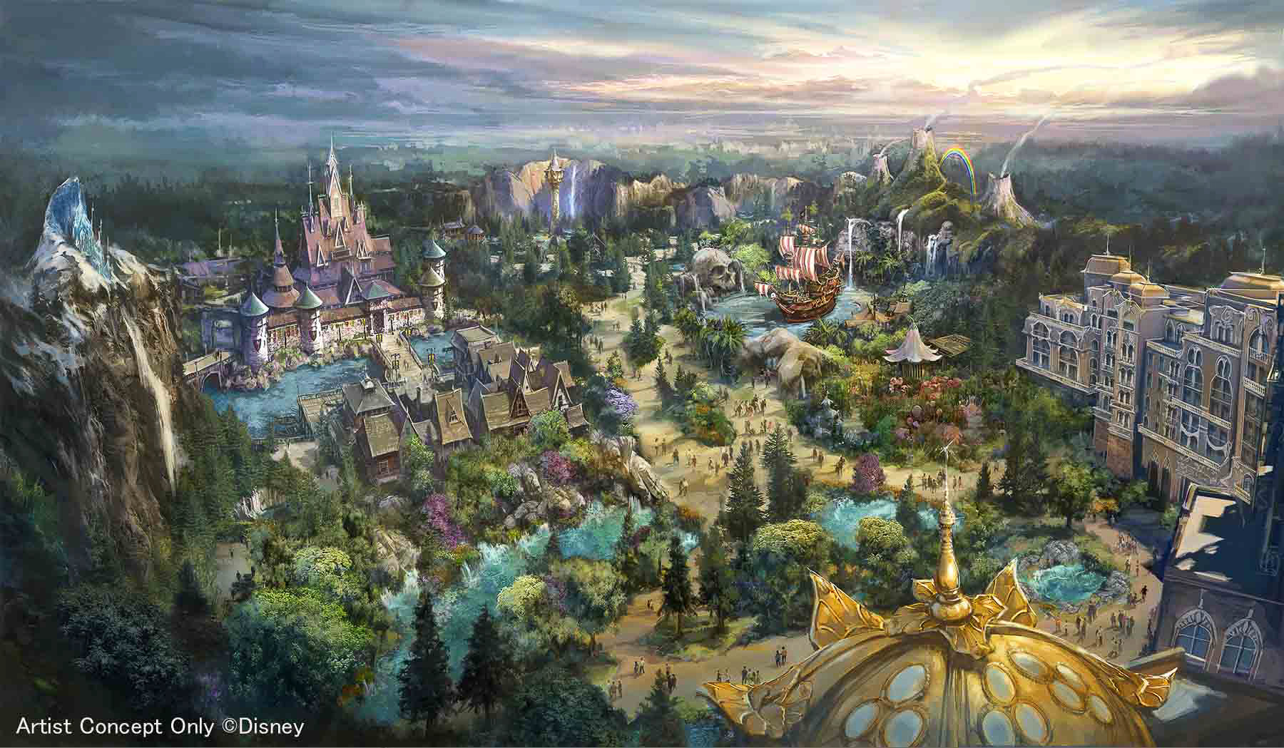 東京ディズニーシー 新エリア ファンタジースプリングス 上空の映像を公開 トラベル Watch