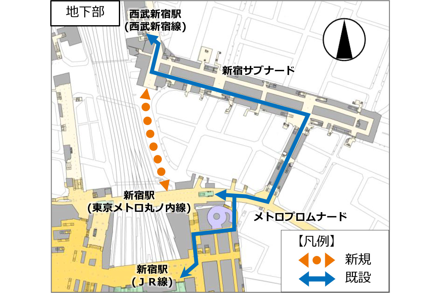 西武新宿駅 新宿駅を結ぶ地下歩道 新宿駅北東部地下通路線 の都市計画決定 トラベル Watch