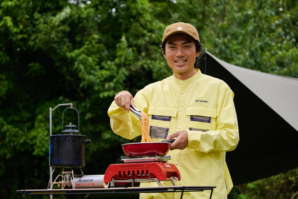 たけだバーベキュー×コロンビア、キャンプ料理向けウェアなど