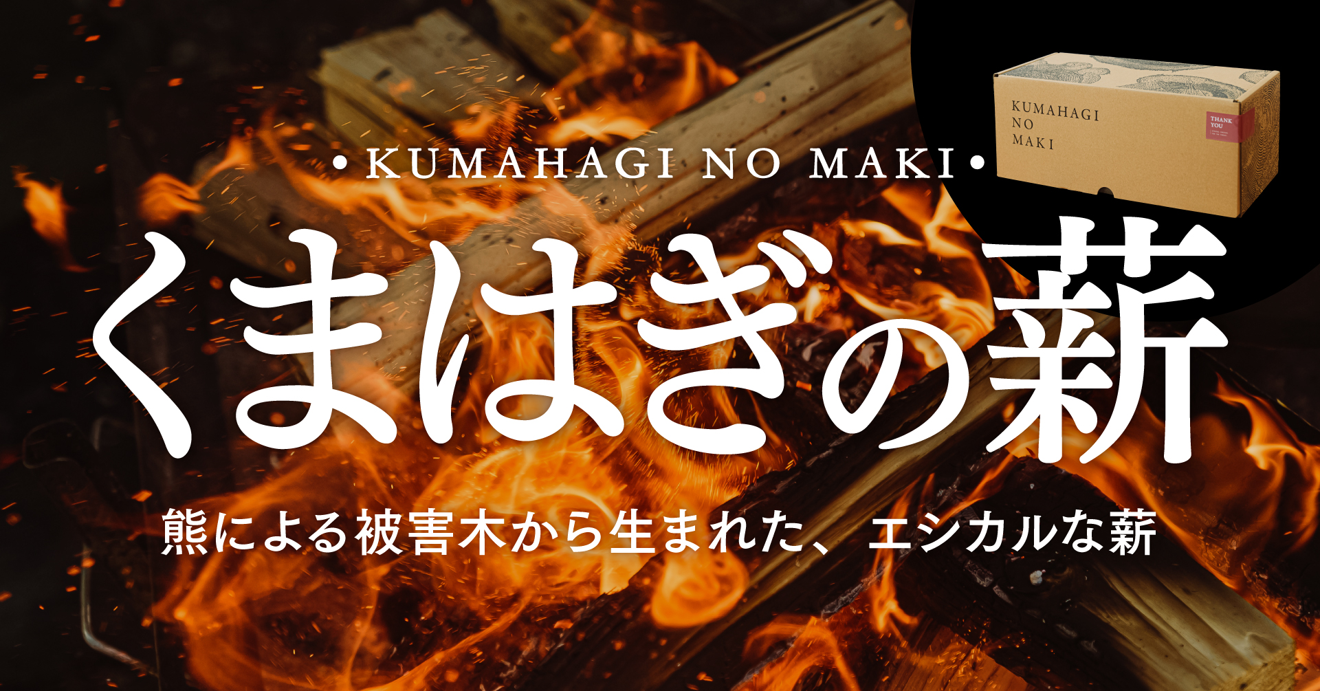 熊による被害木から生まれたキャンプ用薪「くまはぎの薪」 Makuakeで