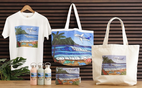 全日空商事 ハワイのサーフアーティストとコラボしたtシャツやオリジナル原画を販売 Heather Brown For Ana トラベル Watch