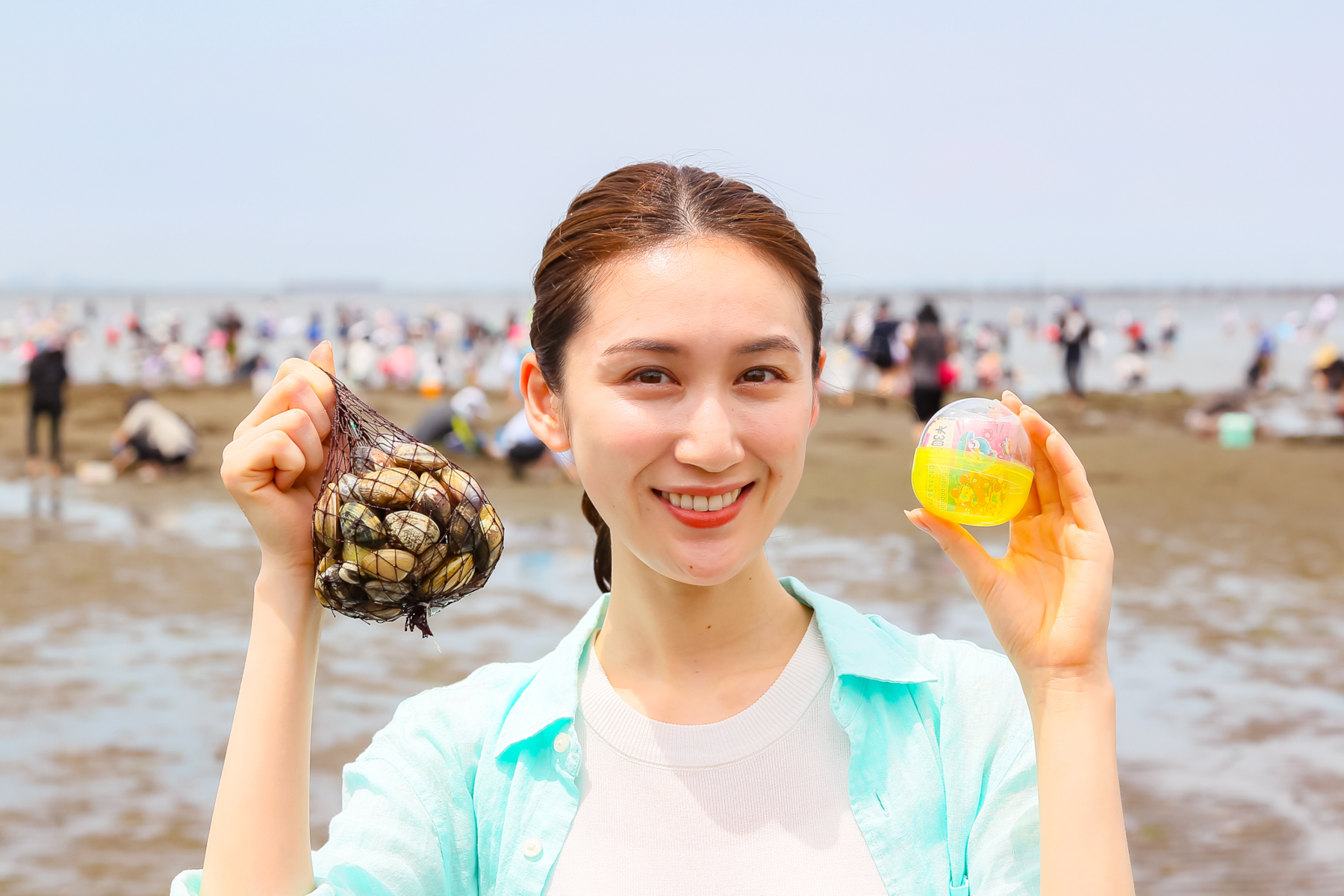 サマージャンボカプセル潮干狩り」千葉・富津海岸潮干狩場で開催。限定