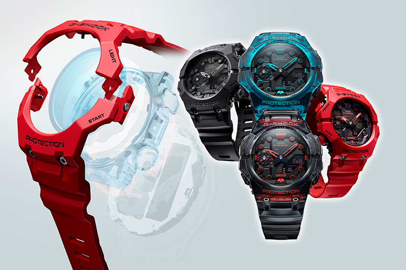 G-SHOCK、ベゼルとバンドが一体となった新構造の4モデル。バーチャル