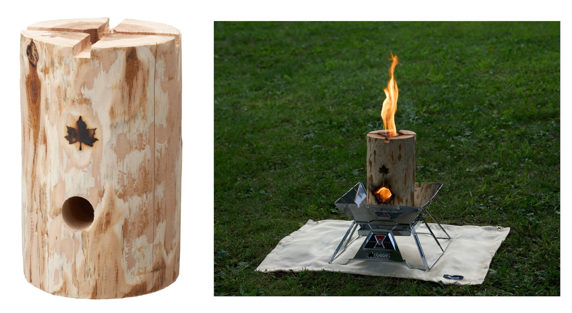 ロゴス、国産杉のスウェーデントーチ。燃焼効率に優れ、焚き火やキャンプ料理に使える トラベル Watch