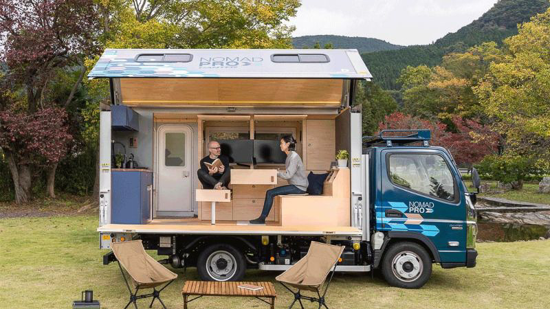 ドリームドライブ×三菱ふそう、キャンターベースのリモートワーク車両