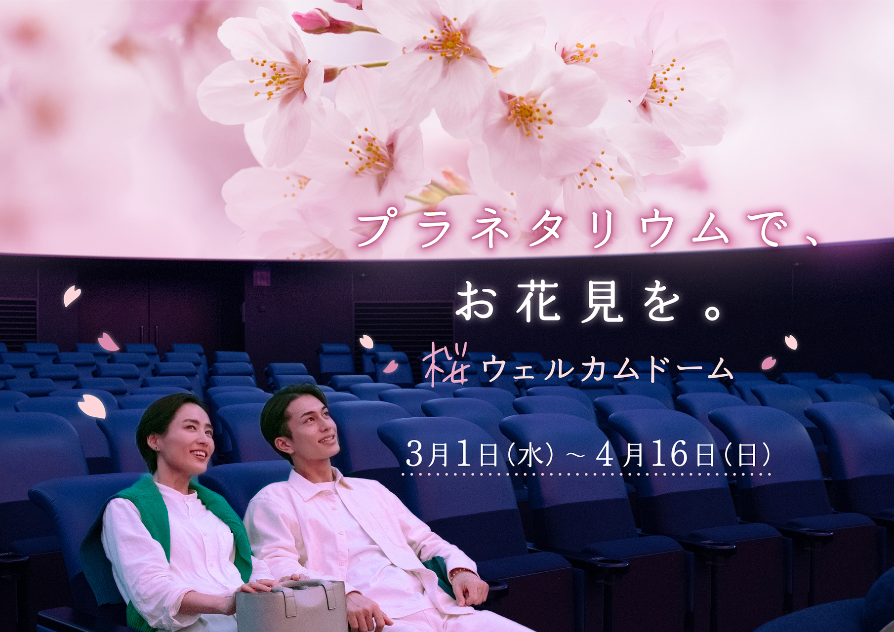 コニカミノルタプラネタリウム、お花見気分の「桜ウェルカムドーム