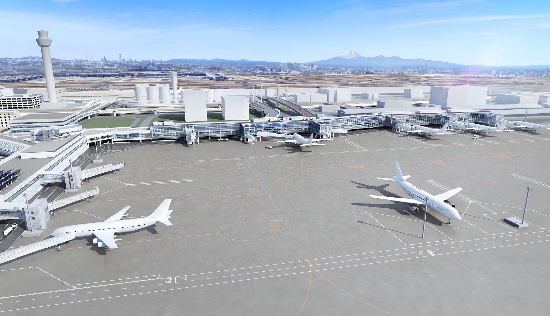 羽田空港第2タミ本館～北側サテライト接続工事。専用バスなしで