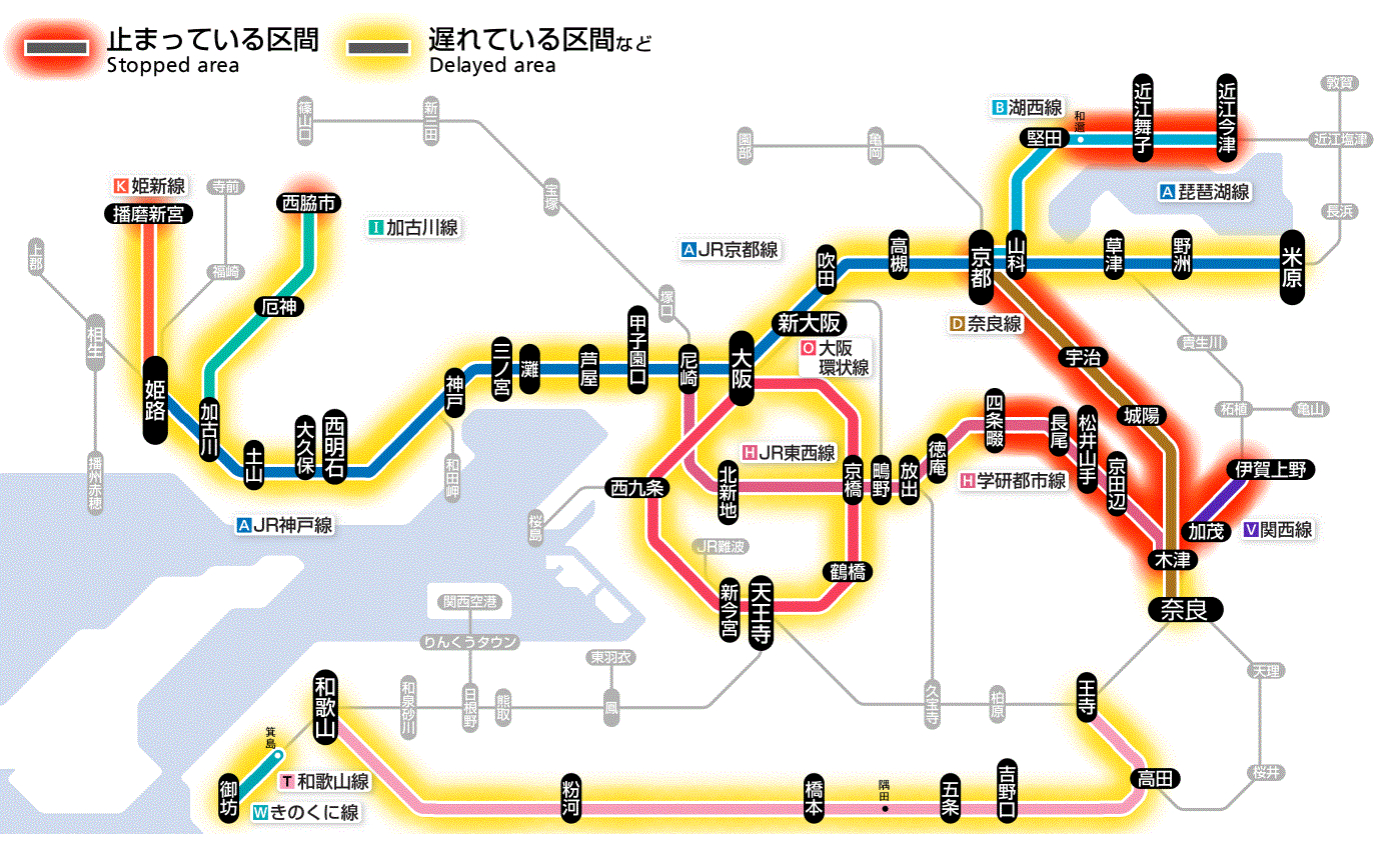JR西日本、大雨の影響で近畿エリアの広範囲で運転見合わせ - トラベル