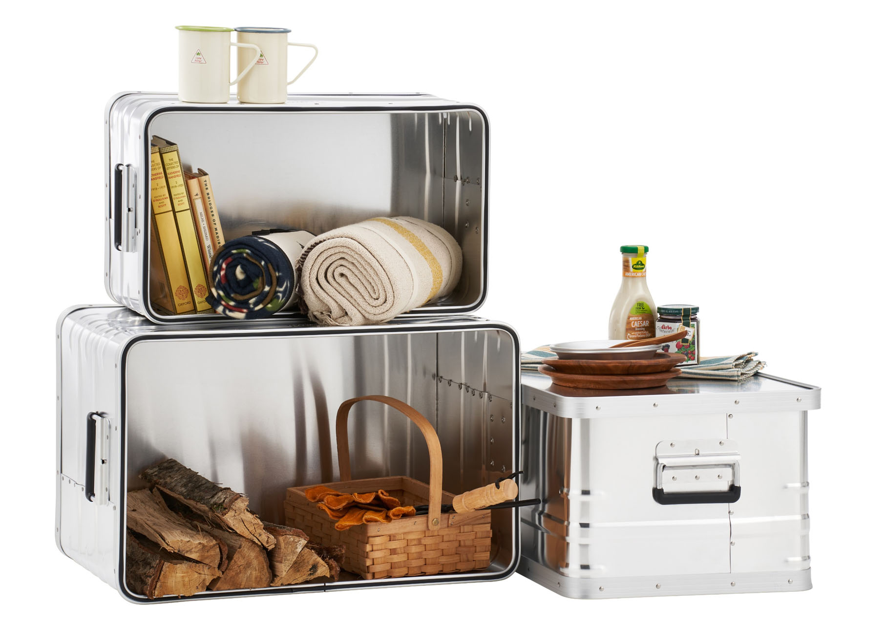 ロゴス、キャンプグッズをまとめて収納できるアルミ製コンテナボックス