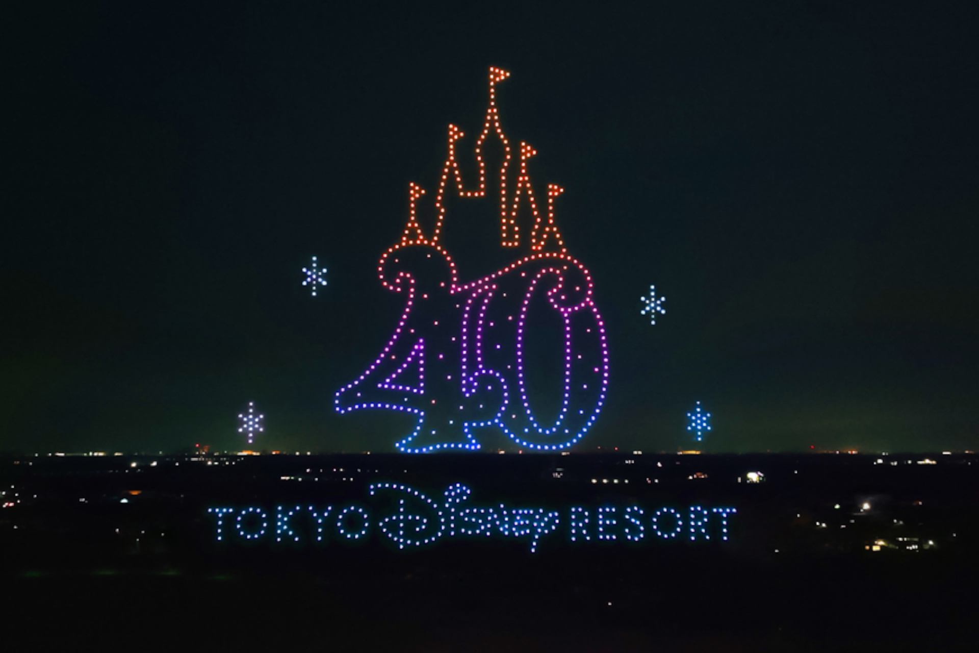 ディズニー 花火 夜景