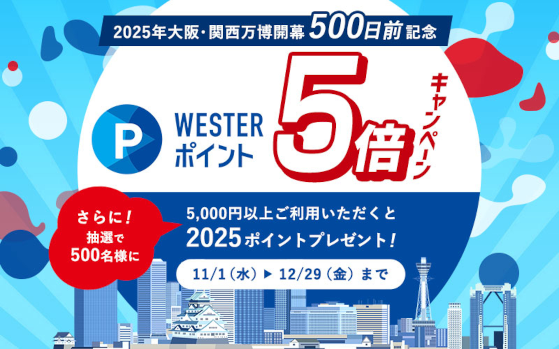 JR西日本ホテルズ、11施設でWESTERポイント5倍。2025年「大阪・関西