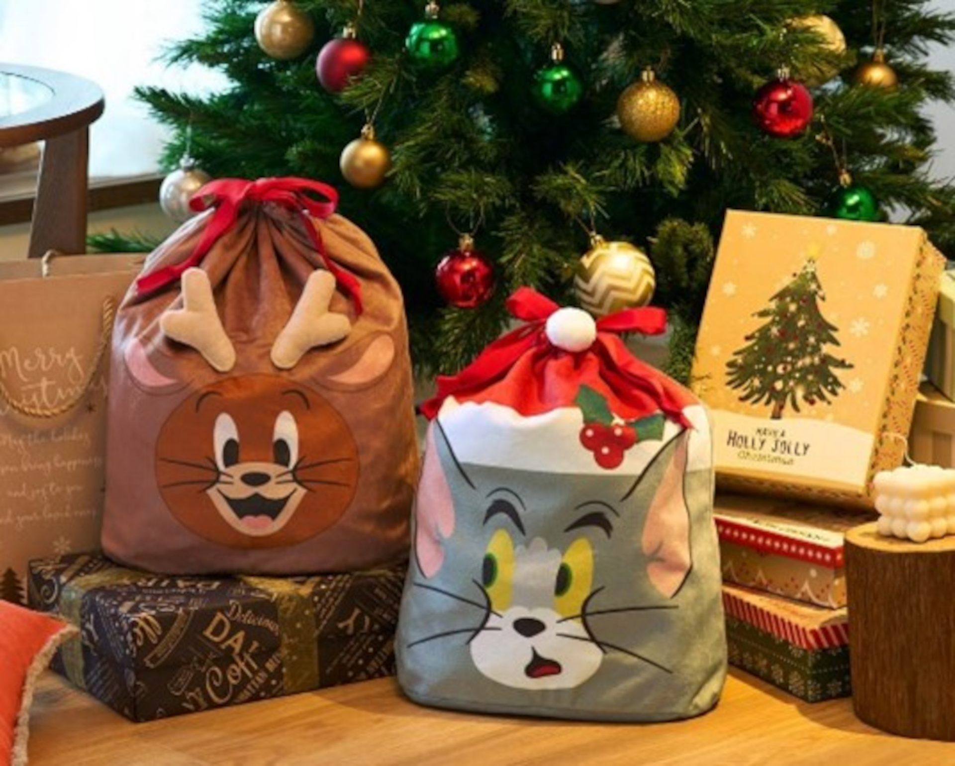 2311-39 タッセルスクエアサシェ 香り袋 クリスマスツリー もみの木 雪