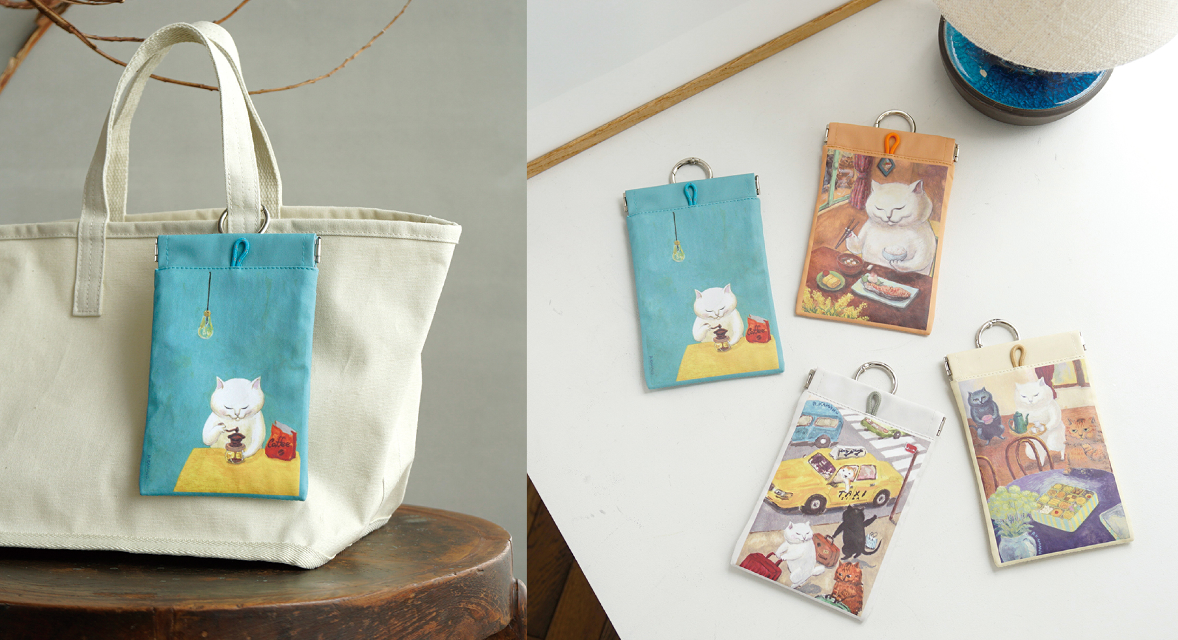 ねこの暮らしをモチーフにした携帯ごみ箱「POY」。外出先での