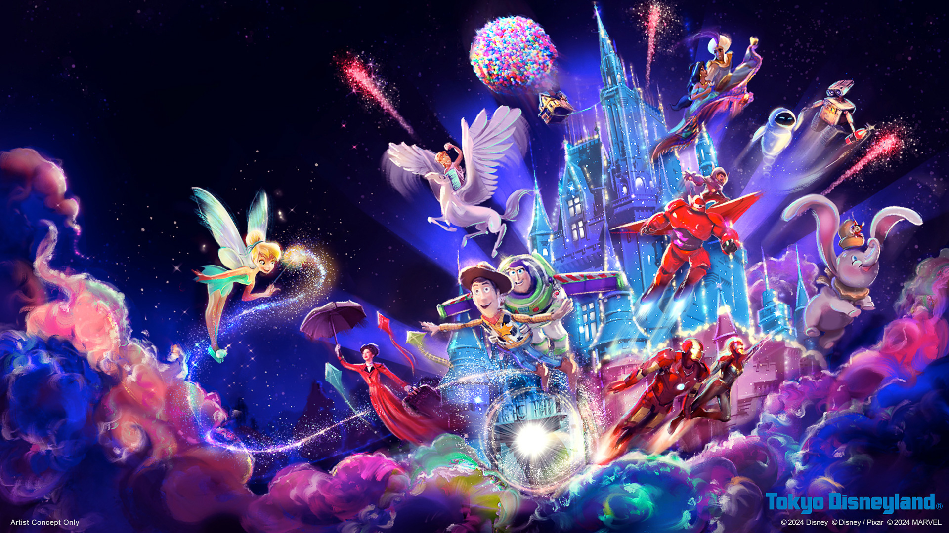 東京ディズニーランド、9月20日から新たな夜のキャッスルプロジェクションがスタート！ マーベル映画のキャラクターも初登場 - トラベル Watch