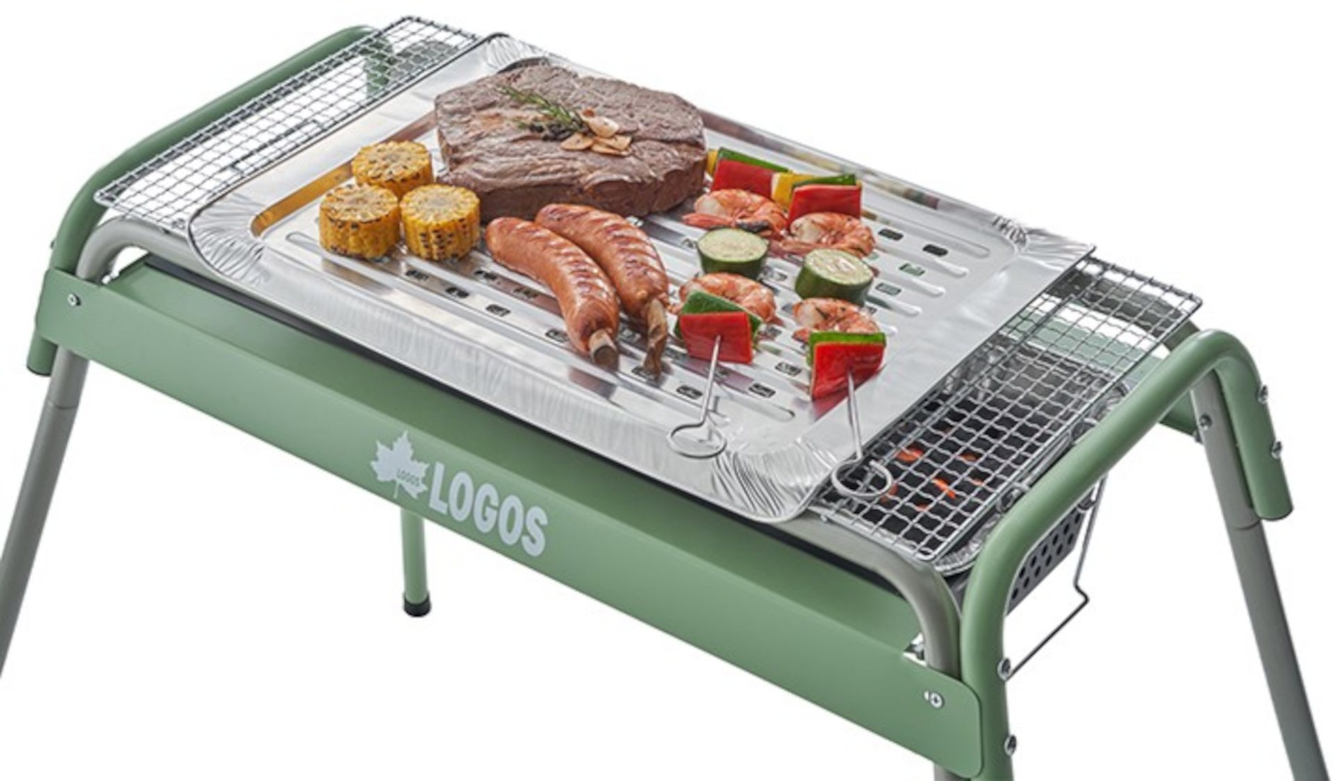 ロゴス、焼網のこびりつき汚れ解消「炭焼きグリルプレート」。BBQ