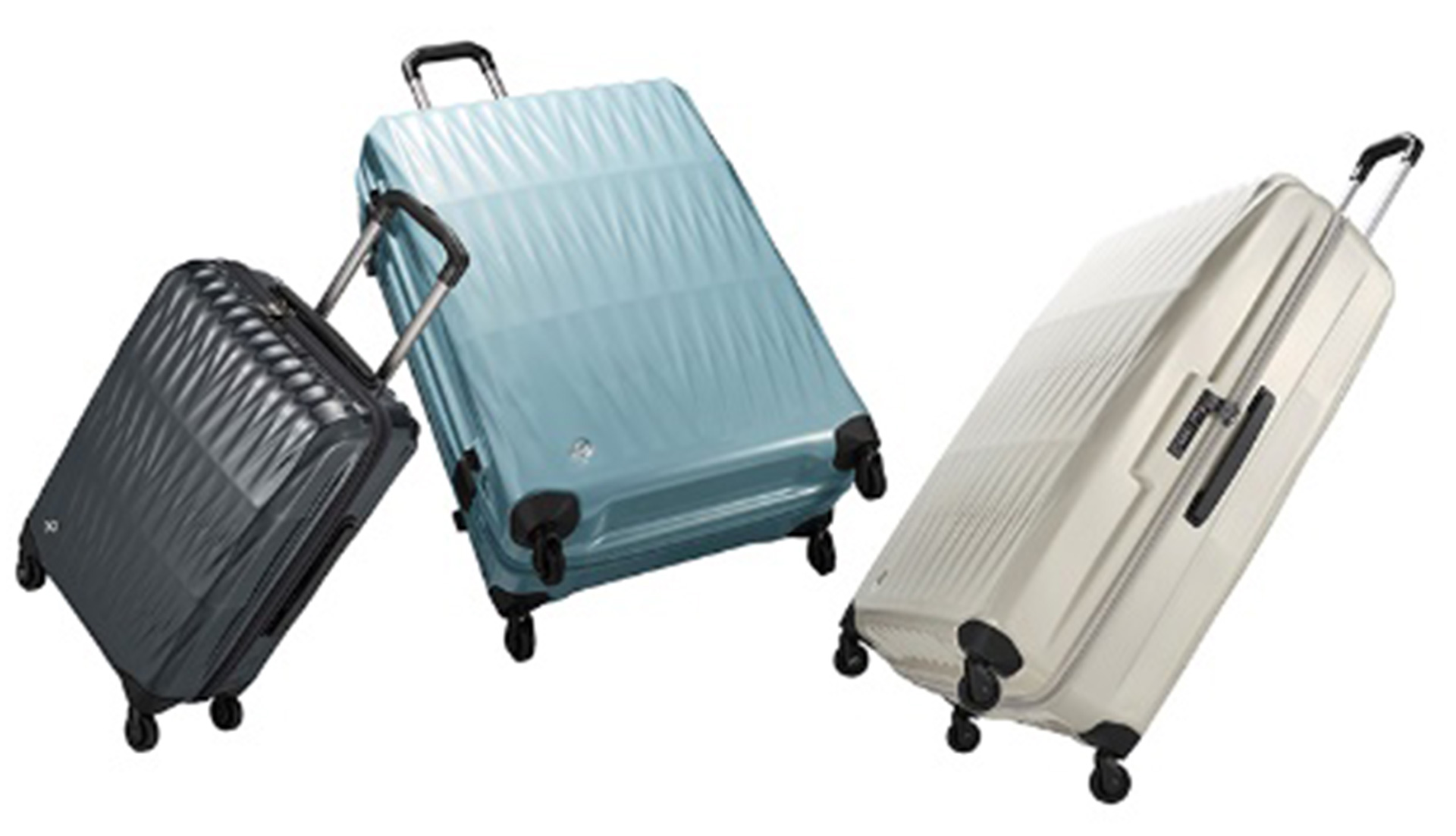 エース、水より比重が軽い樹脂を使用したスーツケース「トリアクシス2