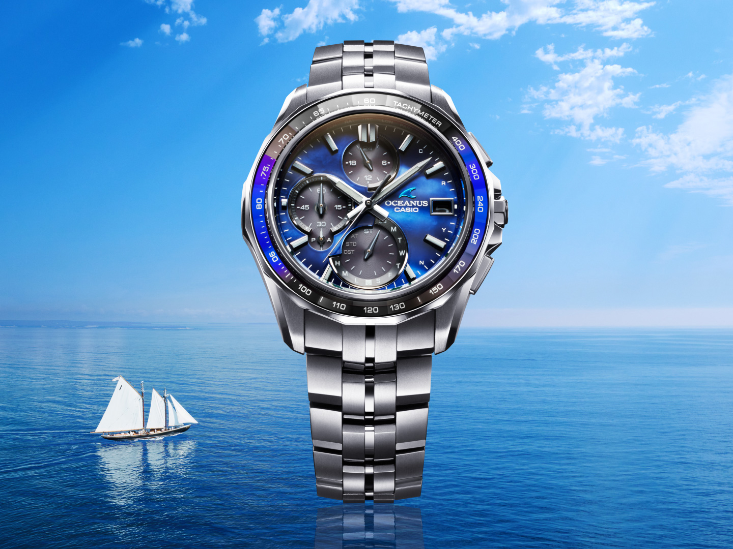 カシオ、OCEANUSの20周年記念モデル「OCW-S7000BV」を世界限定1200個で販売 - トラベル Watch